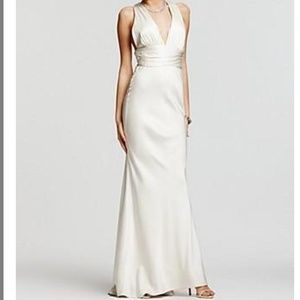 Antique White Silk Double Face X-back Satin Bridal